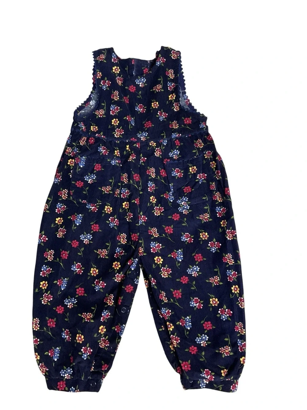 Vintage McKids Floral Corduroy Bubble Romper Toddler 24 Months